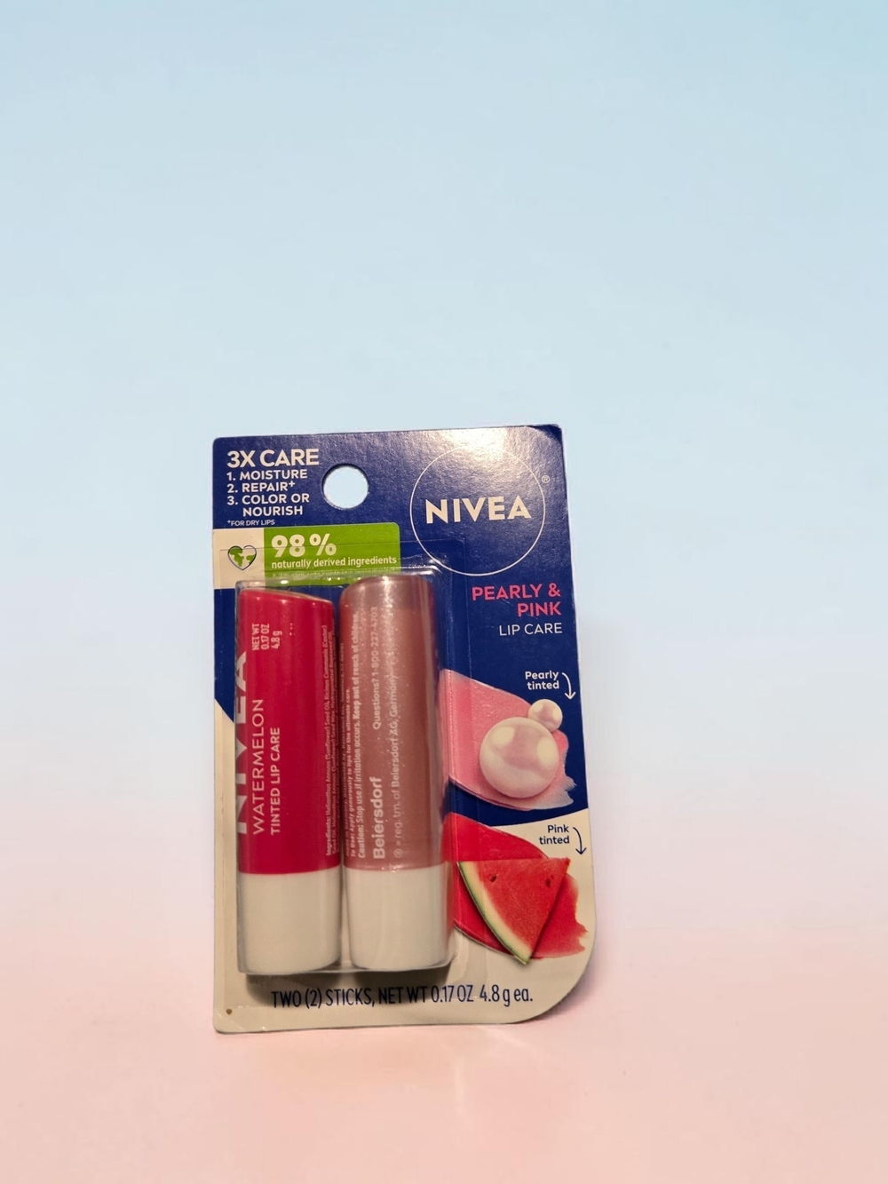 NIVEA Lip Care Duo - Watermelon Pink
